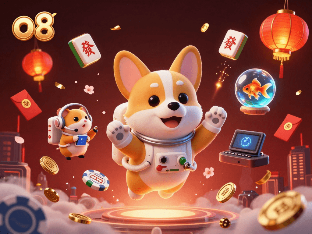 Experience thrilling casino moments with o8 in a vibrant, dynamic 3D illustration featuring gambling elements.
