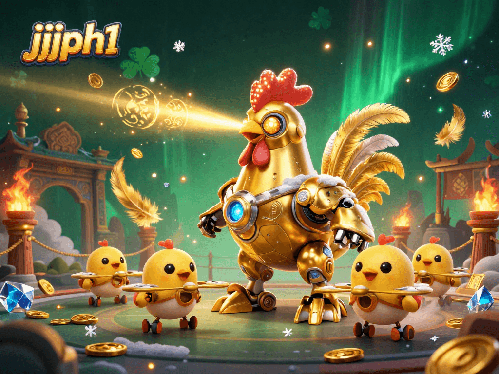 Nagbibigay ng nagbibigay-buhay na labanan ang jjjph1 sa isang high-tech ng robot na manok sa kanyang arena