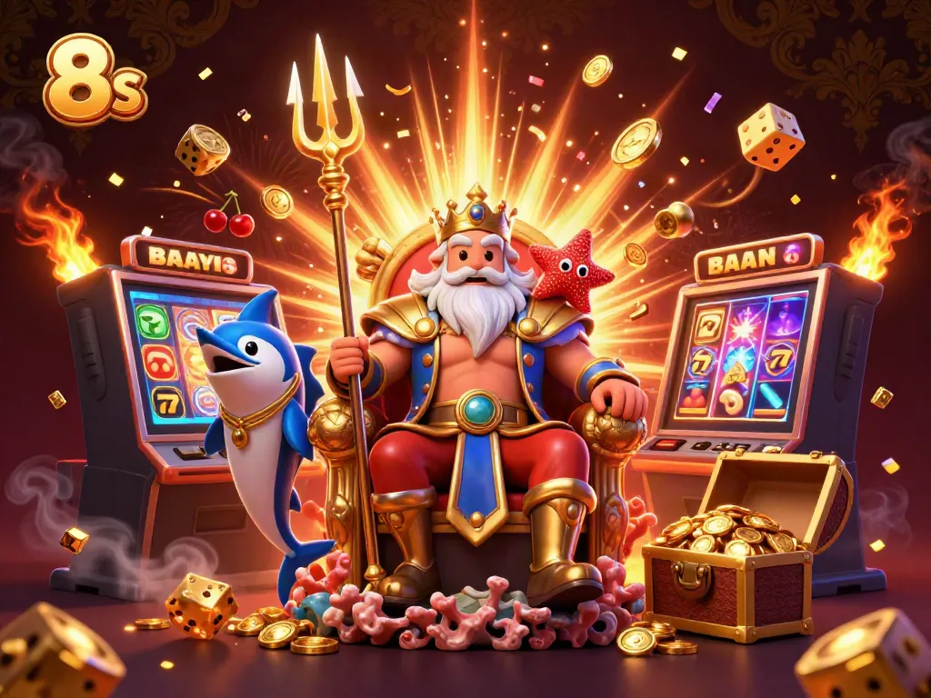 Experience the thrill of 8s with immersive casino elements and vibrant characters in a thrilling scene.