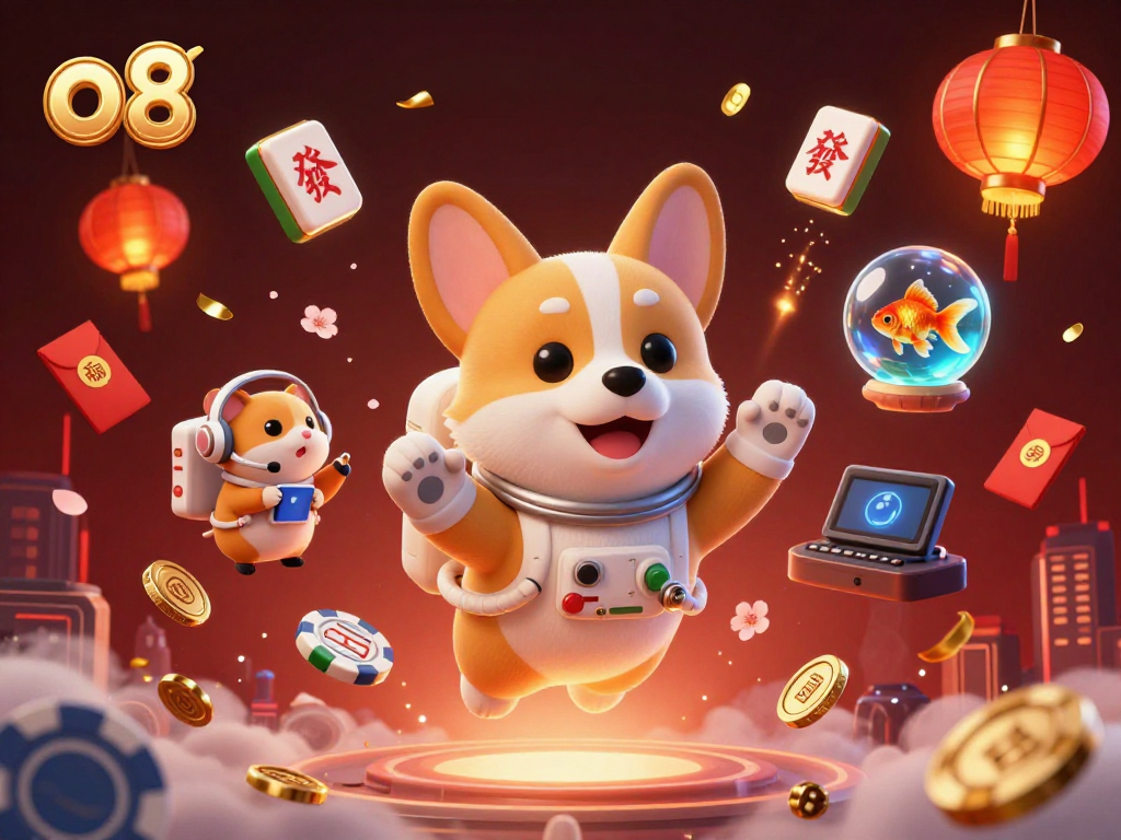 Experience thrilling casino moments with o8 in a vibrant, dynamic 3D illustration featuring gambling elements.
