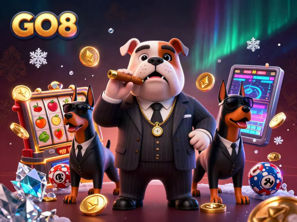 Experience exhilarating gambling at GO8 with lively characters and vibrant slot elements.