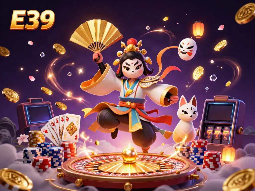 Experience thrilling gameplay at E39 with captivating 3D characters and dazzling casino elements.