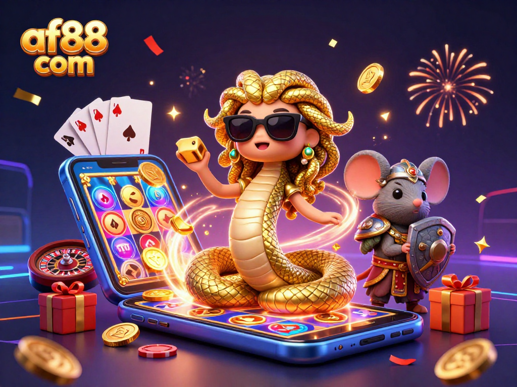 Play thrilling games at af88 com with vibrant visuals from a playful gaming scene.