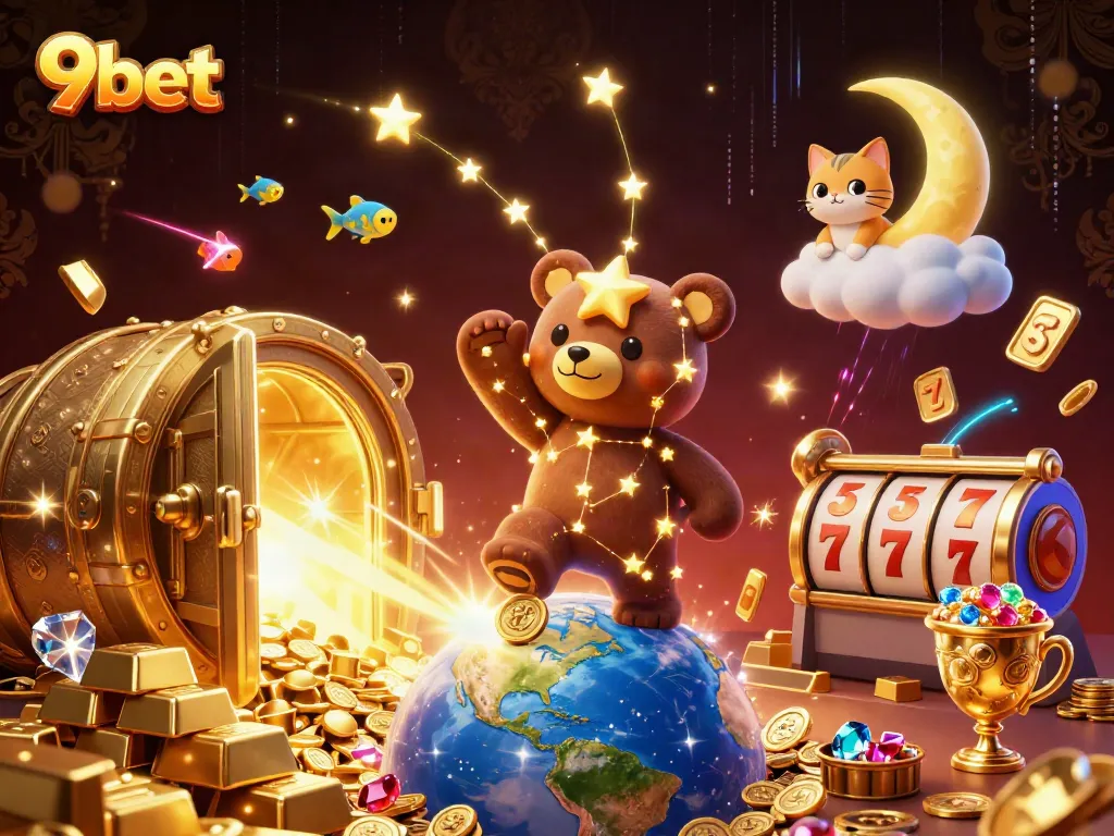 Experience exciting gameplay at 9bet with golden treasures, shooting star fish, and immersive 3D visuals.