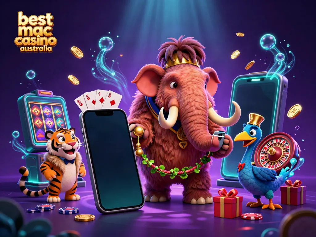 Engage with the best mac casino australia through a lively cartoon scene featuring a mammoth bouncer, VIP saber-tooth, and a doorman.