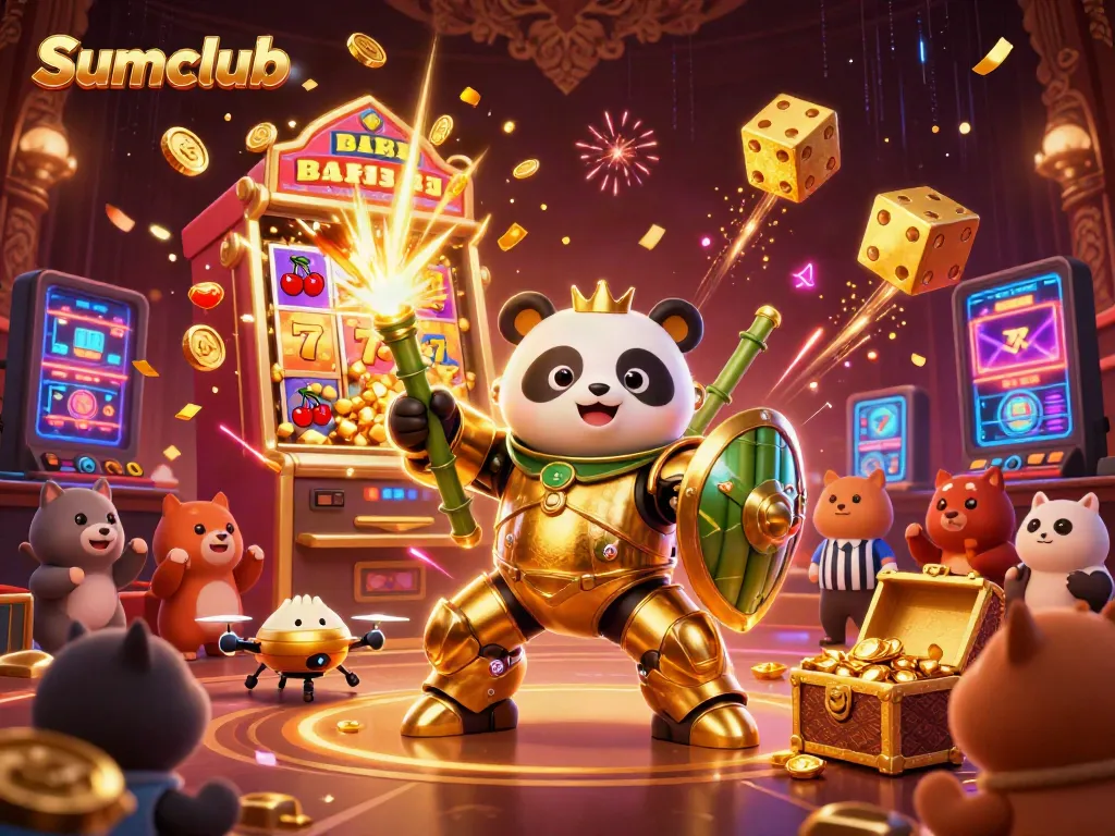 Engage in thrilling wins at Sumclub with vibrant 3D casino illustrations bursting with jackpots.