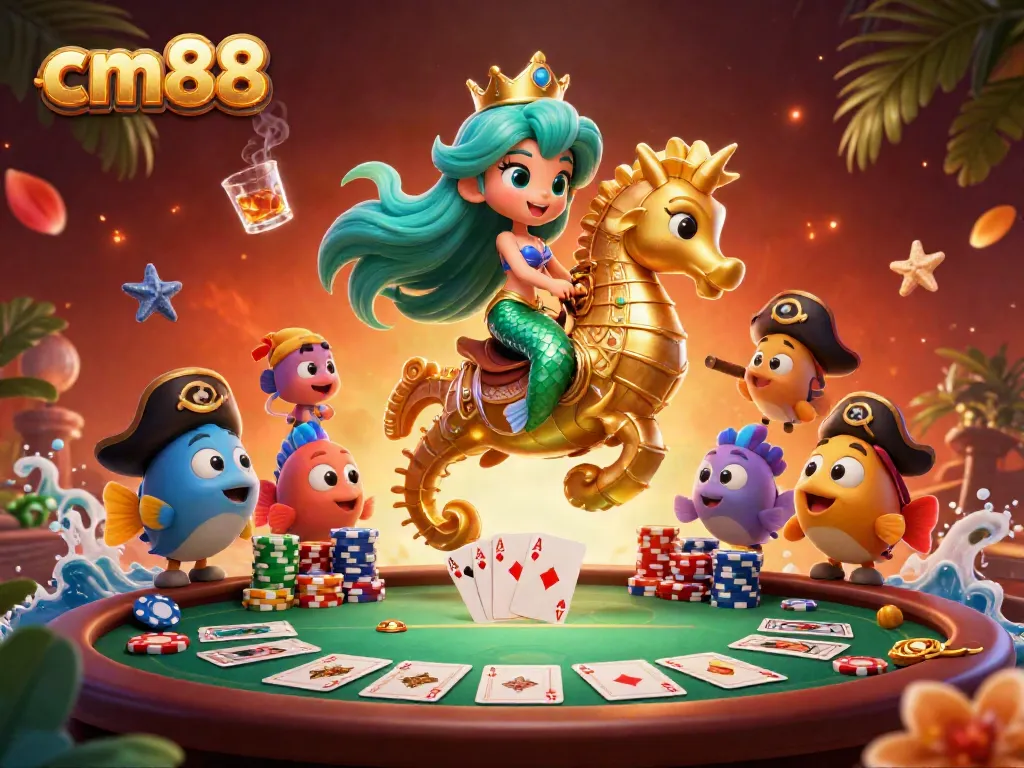 Experience the thrilling ambiance of cm88 casino with vibrant mermaid and gaming elements.