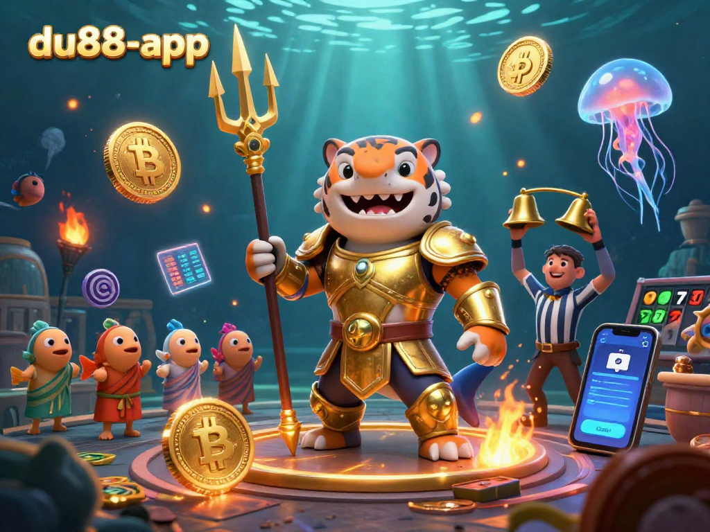 Experience thrilling action with du88-app in this immersive gambling scene featuring a golden-armored shark.