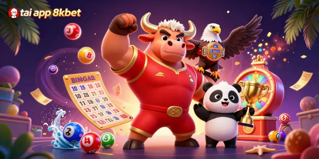 Engage in thrilling gameplay with the tai app 8xbet as dynamic characters celebrate big wins.